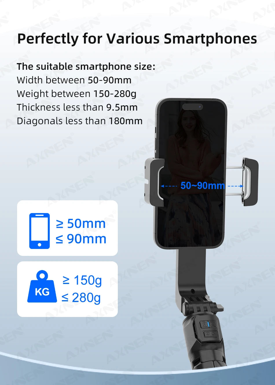 HQ2 SERIES Mobile Phone Stabilizer Handheld Gimbal for Smartphone Gopro Action Camera Extension Rod Selfie Stick Tripod