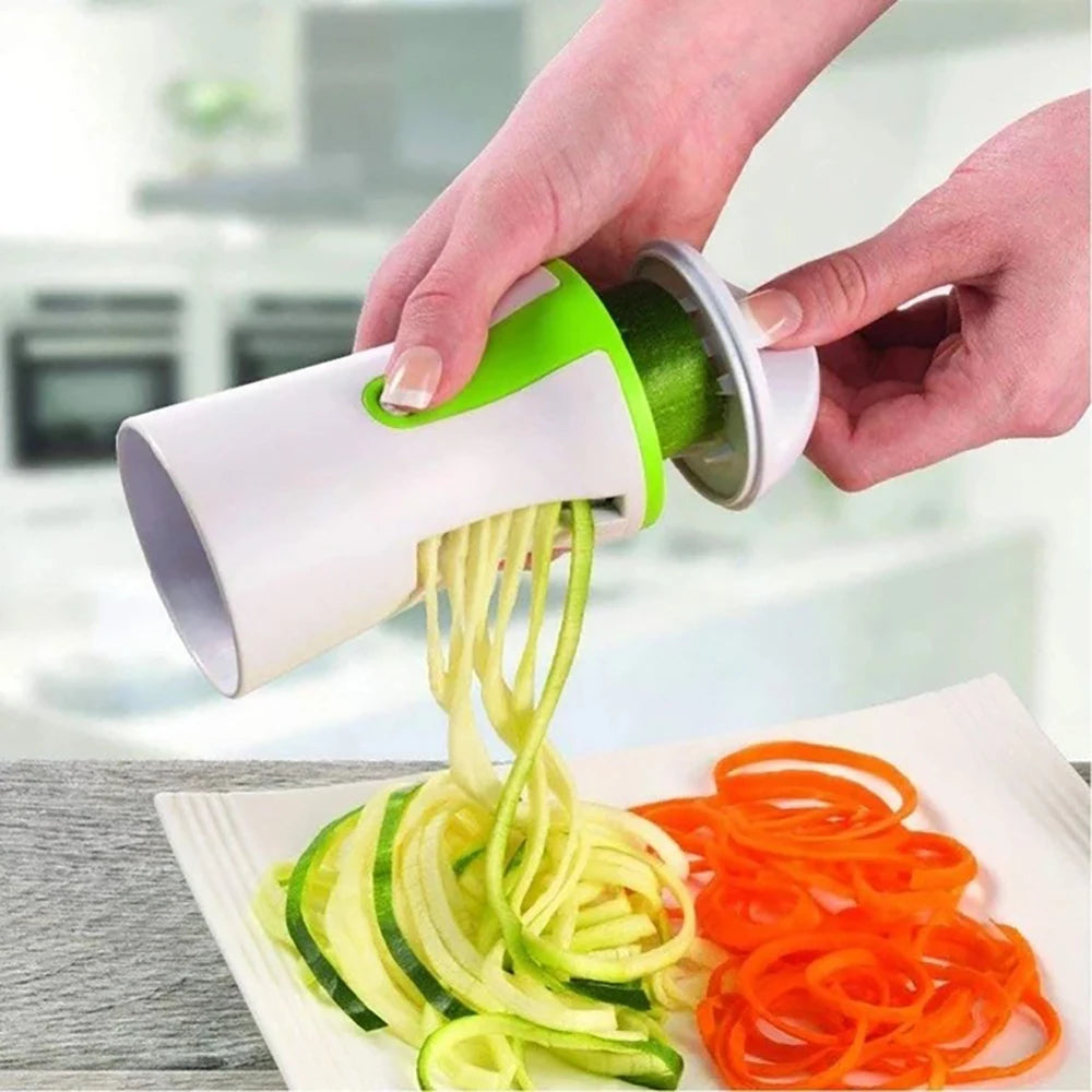 Heavy Duty Spiralizer Vegetable Slicer Handheld Stainless Steel Peeler Spiral Slicer Cutter Zucchini Pasta Noodle Spaghetti Make