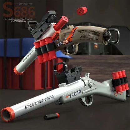 Shell Throwing Mini S686 Soft Bullet Launcher Toy Gun Airsoft Foam Bullet Blaster CS Outdoor Weapon Pistol