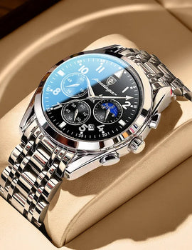 Men Watches Stainless Steel Top Luxury Fashion Business Wristwatch Waterproof Luminous Quartz Watches