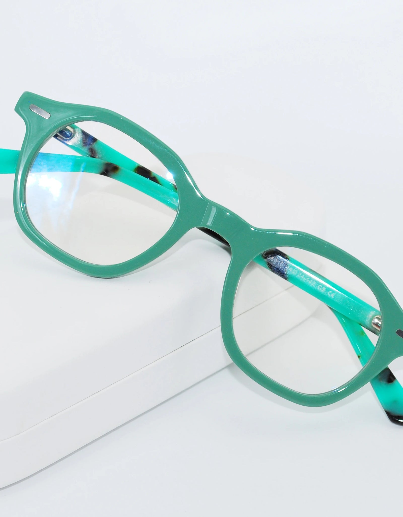 Small Size Retro Polygon Eyeglasses Green Luxury Acetate Eyewear Optical Prescription Frames