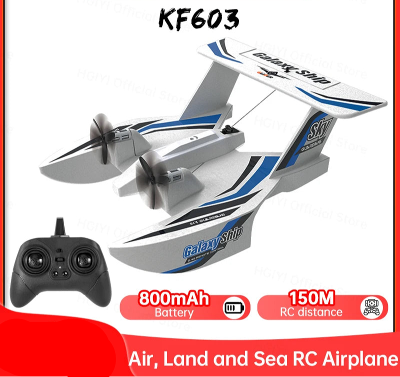 KF603 RC Glider 2.4G Radio Control Aircraft Sea And Air RC Plane EPP Foam Water Land Flying Airplane Toys