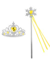 Kids Rhinestone Tiara Crown and Magic Wand with Glitter Crystal Head Hoop Jewelry Hair Accessories for Girls Teens Birthday Gift