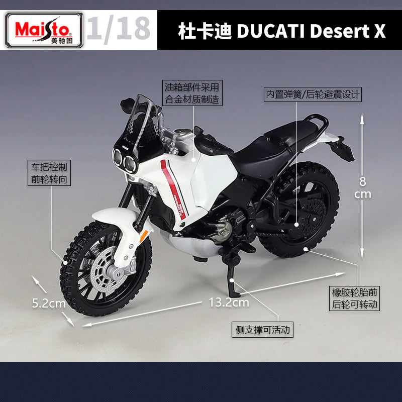 1 18 Scale Ducati Desert X Diecast Motorcycle Model