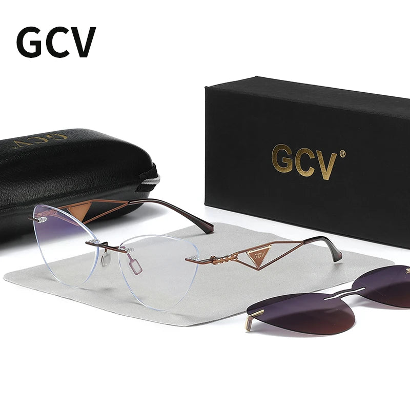2 in 1 Butterfly Polarized UV400 Anti Blue Light Sunglasses for Women Multifunctional Eyewear