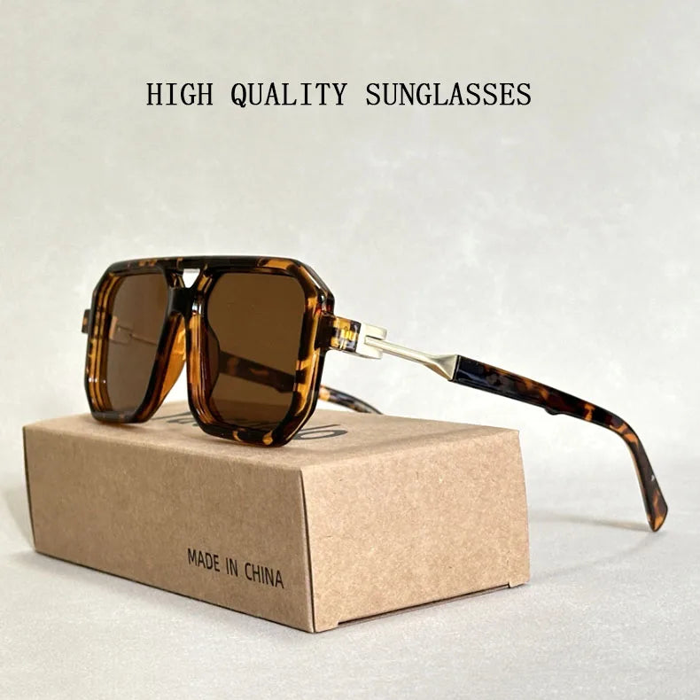 Vintage Square Sunglasses With UV400 Protection