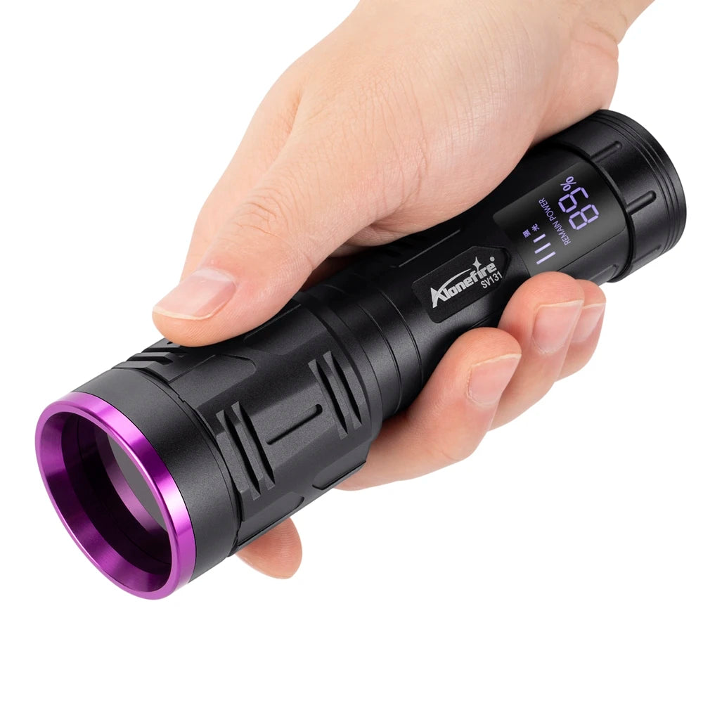 20W 365nm UV Rechargeable Blacklight Flashlight With LCD Display