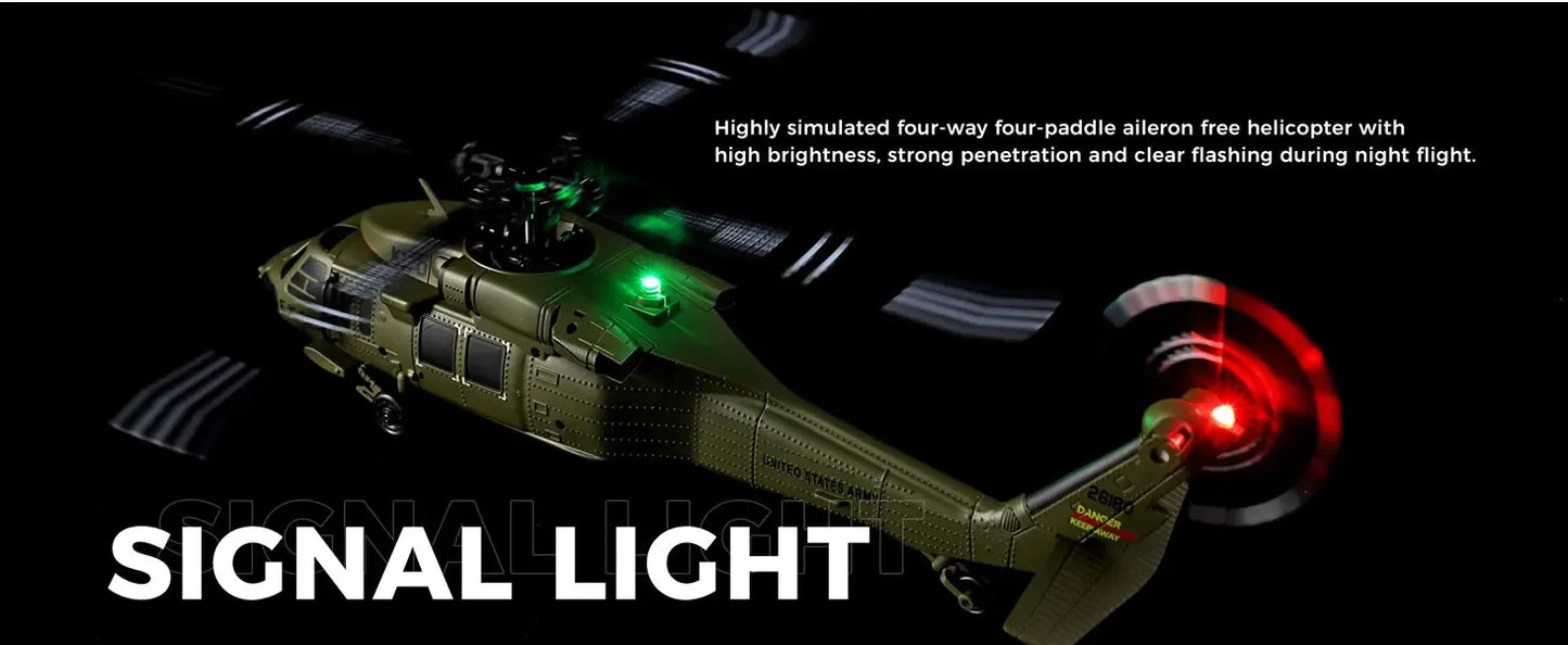 Realistic Four Channel Remote Control Military Helicopter With Brushless Motor