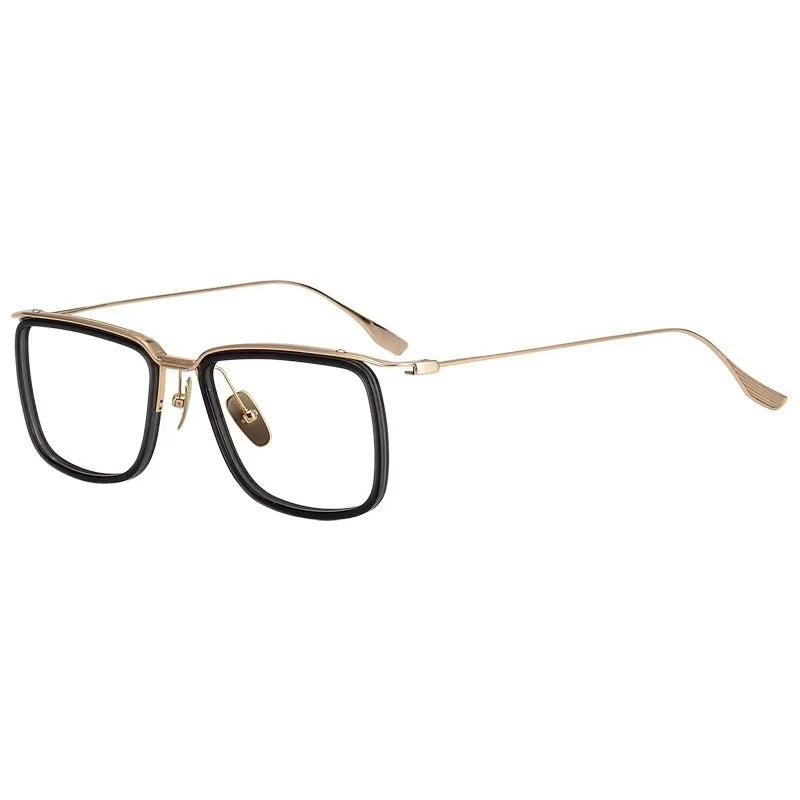 Ultra-light Business Simple Luxury Eyewear Square Retro Pure Titanium Big Optical Prescription Glasses Frame Men DT106