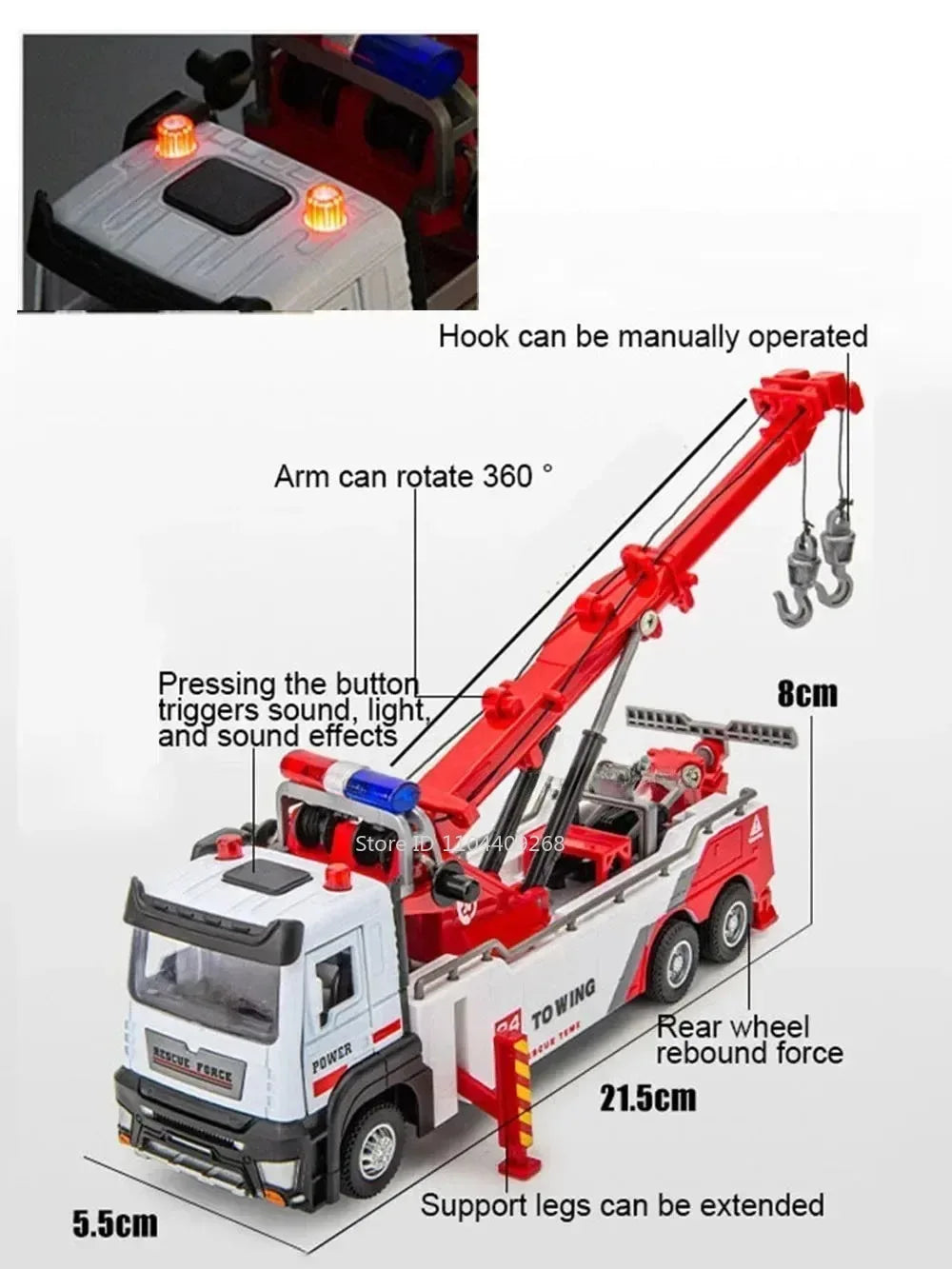 1:32 Double Hook Obstacle Clearing Car Garbage Truck Model Toy Metal Diecast Pull Back Engineering Vehicle Models Boys Gifts