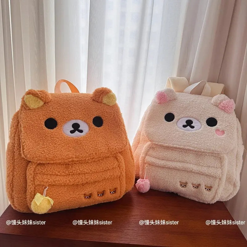 Kawaii Bear Plush Backpack Soft Travel Shoulder Bag