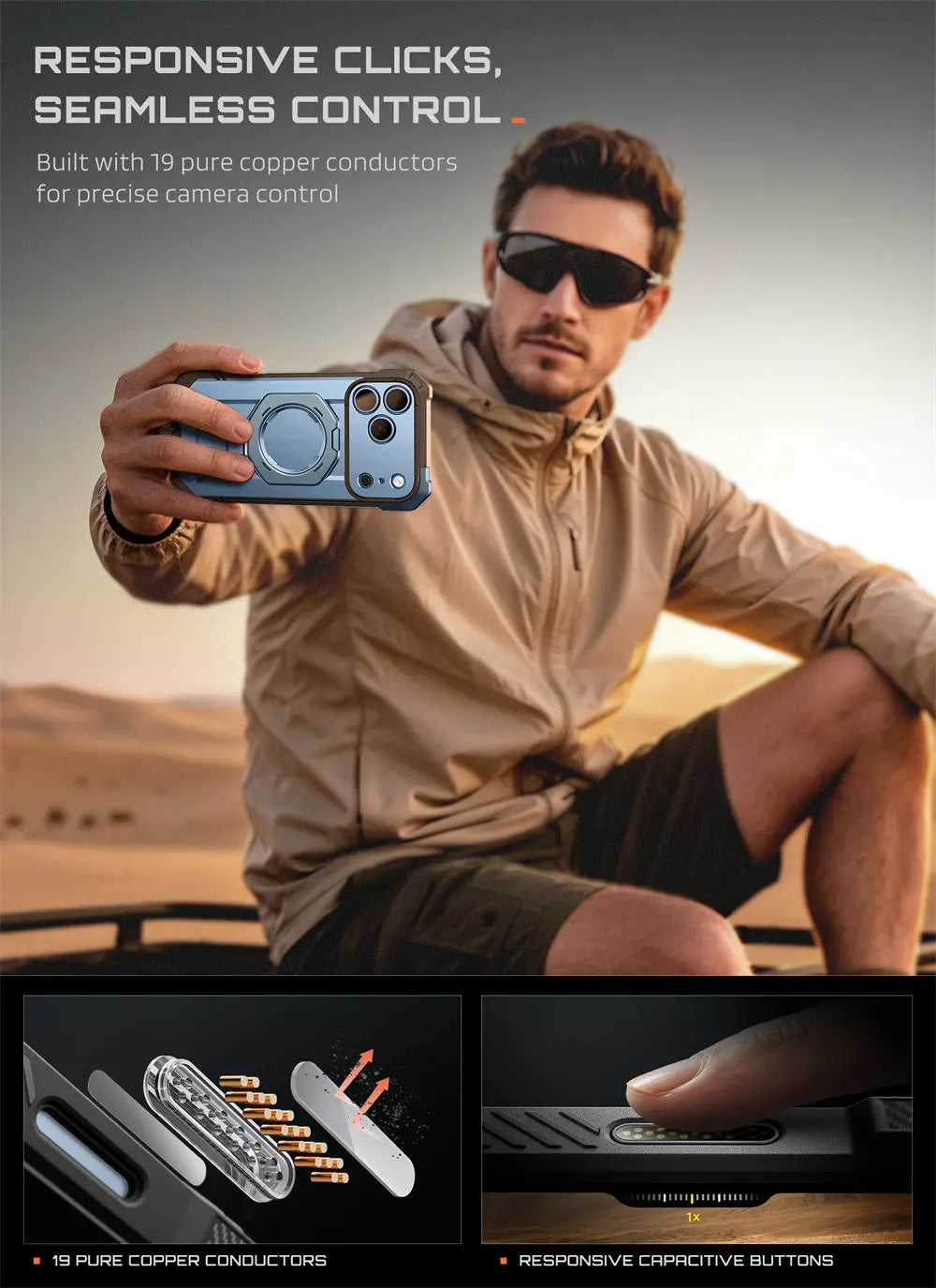 Rugged Magnetic Phone Case with Adjustable Kickstand for iPhone 17 Pro Max and iPhone 18 Pro Max
