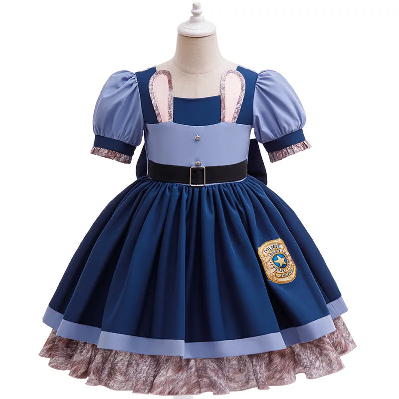 Bunny Police Uniform Girls Birthday Party Cosplay Outfit Halloween Christmas Costume