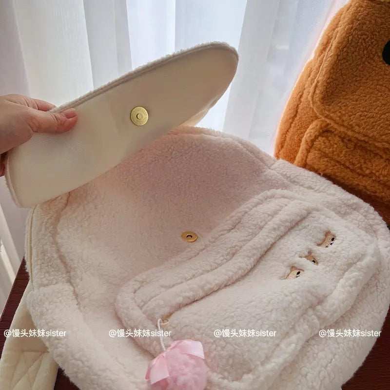 Kawaii Bear Plush Backpack Soft Travel Shoulder Bag