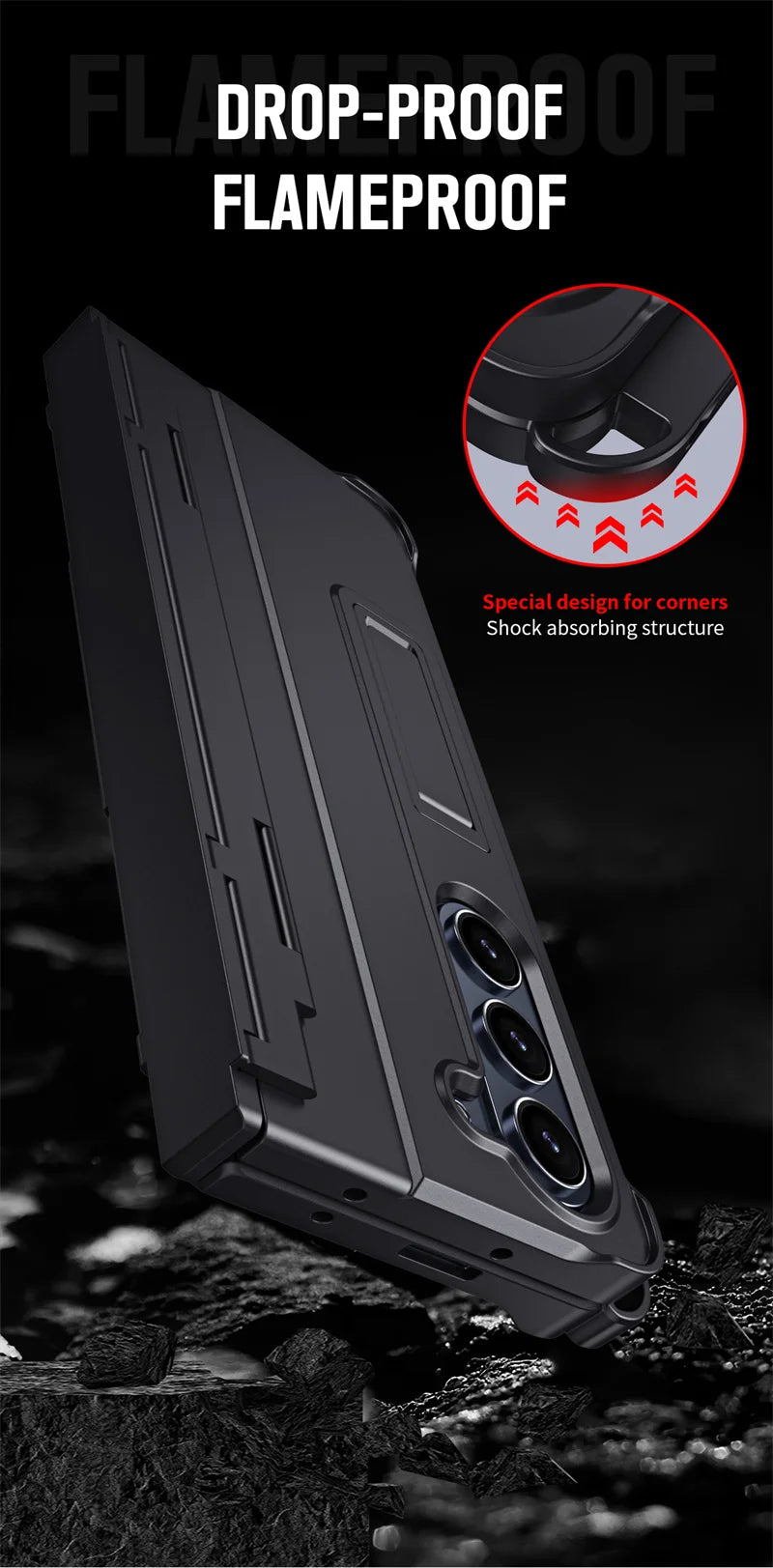 Phone Case With Pen Slot Stylus Hinge bracket Shell Membrane For Samsung Galaxy Z Fold 5 4 3 Case All-Inclusive Z Fold 6 3 Cover