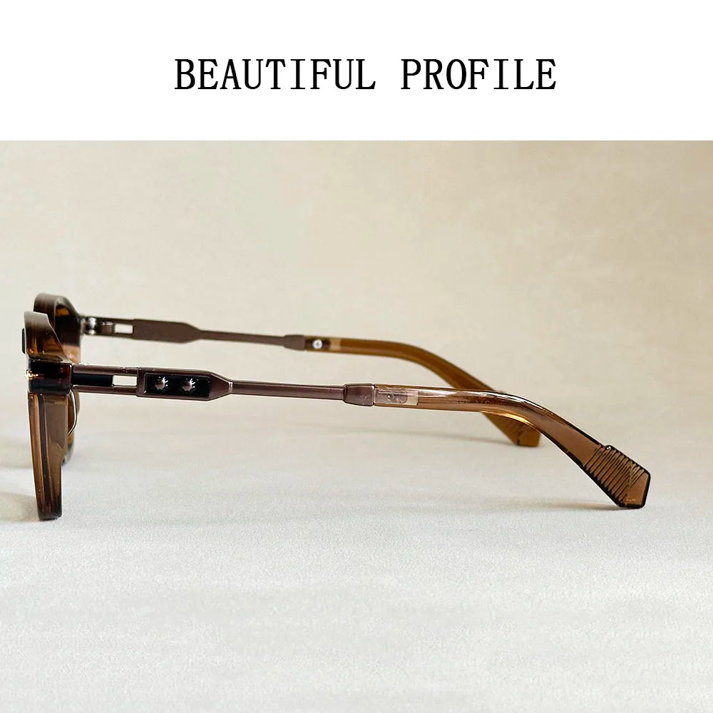 Vintage Square Acetate Frame Sunglasses With UV400 Protection