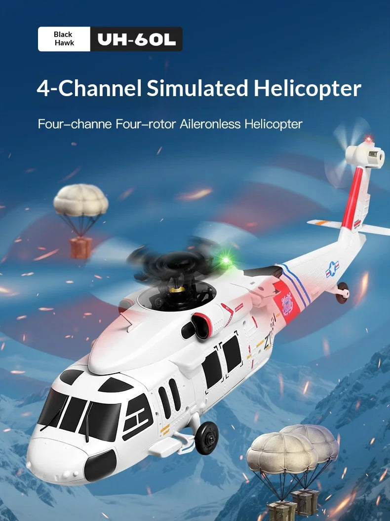 Remote Control Military Helicopter With Brushless Motor And Optical Flow Positioning