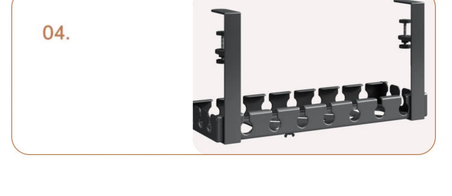 Under Desk Cable Management Tray, Power Strip Cord Holder Wire Management, Extendable Sturdy Steel Under Desk Cord Hider Raceway