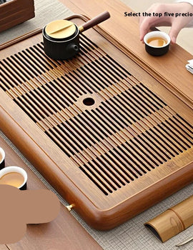 Tea Tray Home Small Solid Wood Pear Wood Dry Soaking Platform Water Storage Tea Set Tea Tray Wooden Tray