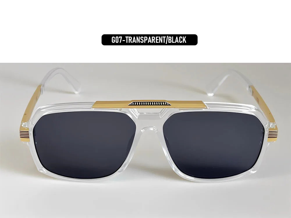 Square Metal Frame Sunglasses With UV400 Protection
