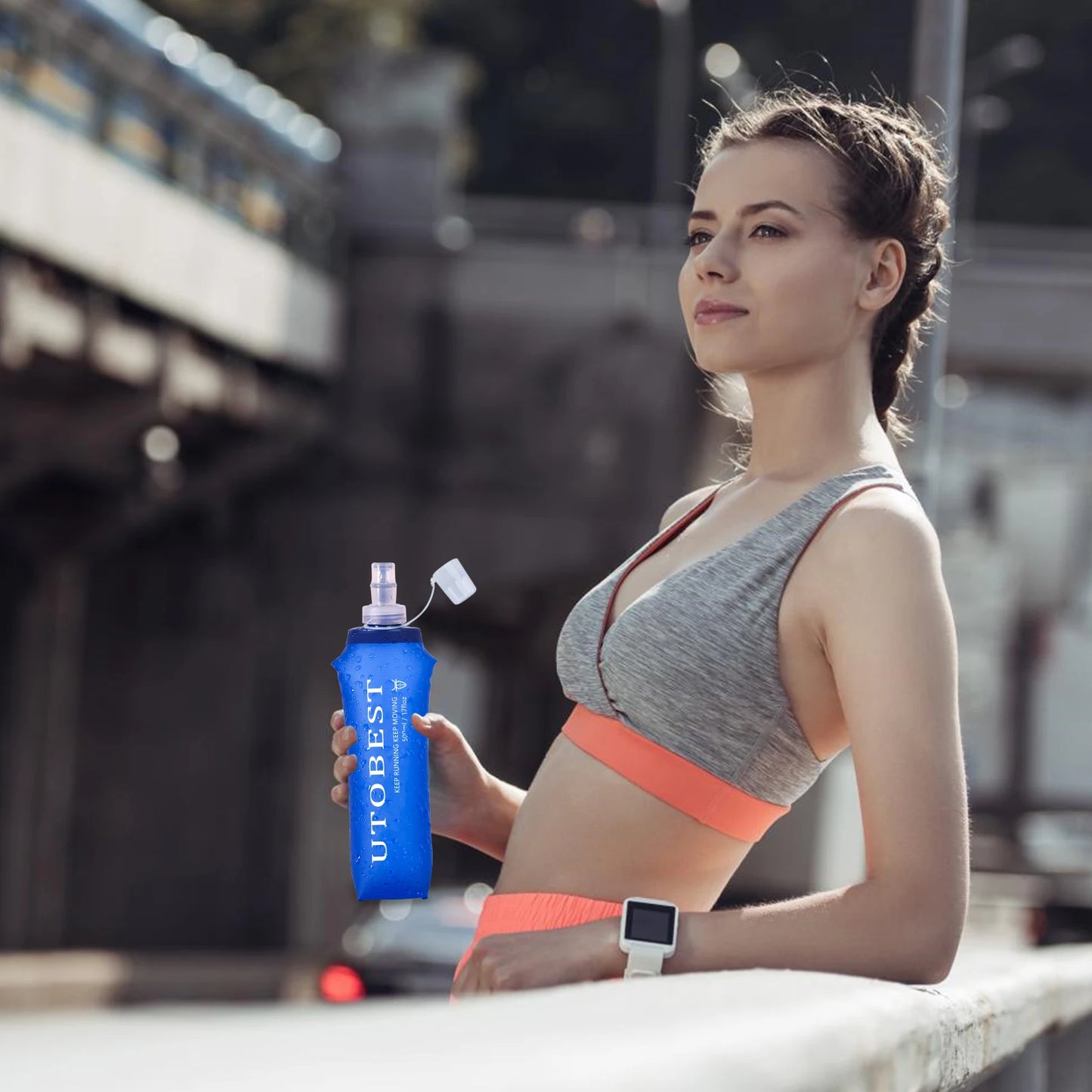 250ml 350ml 500ml Soft Flask Folding Collapsible TPU Water Bottle for Outdoor Running Hiking Cycling