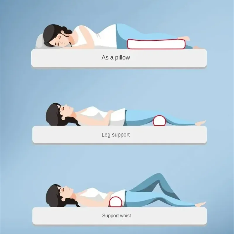 Slow Rebound Memory Foam Head Pillow Soft Cervical Pain Relief Round Pillows Multifunctional Relax Support Pillow for Leg Waist