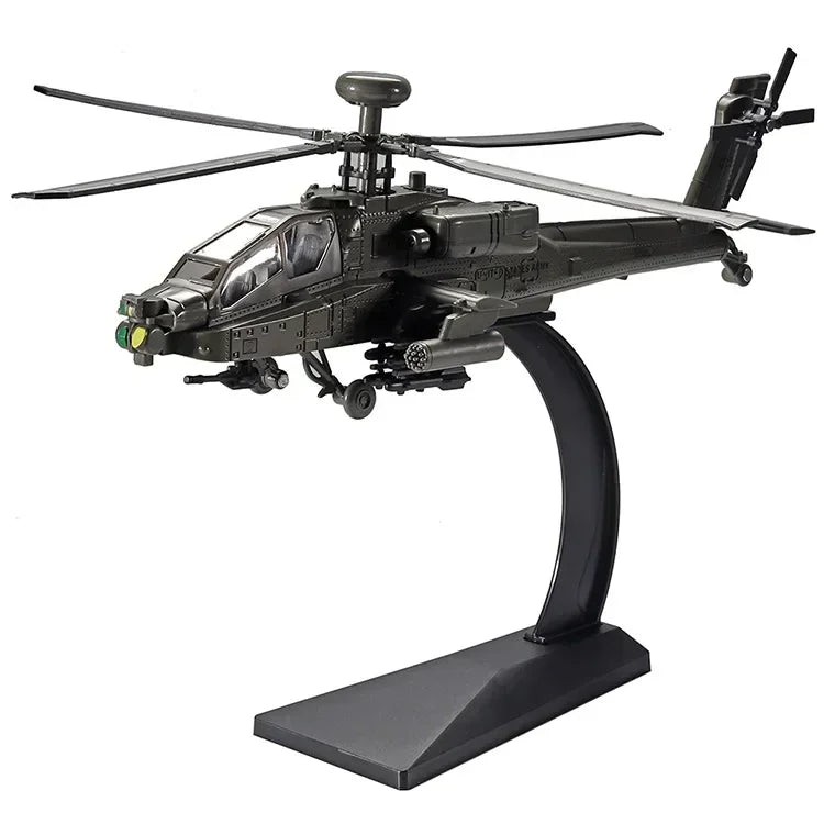 1 32 Scale Apache Black Hawk Armed Helicopter Diecast Alloy Model with Sound and Light