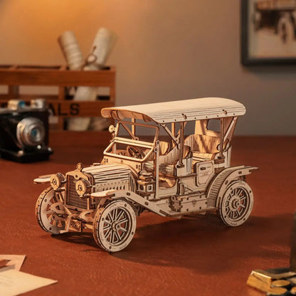 Classic Car 3D Wooden Puzzle Montessori Toys Vintage Car 1:15 Scale Model Building