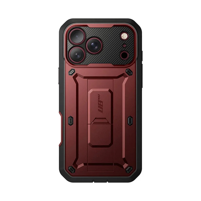 Full Body Rugged Phone Case with Built In Screen Protector and Belt Clip Holster for iPhone 17 Pro Max and iPhone 18 Pro Max