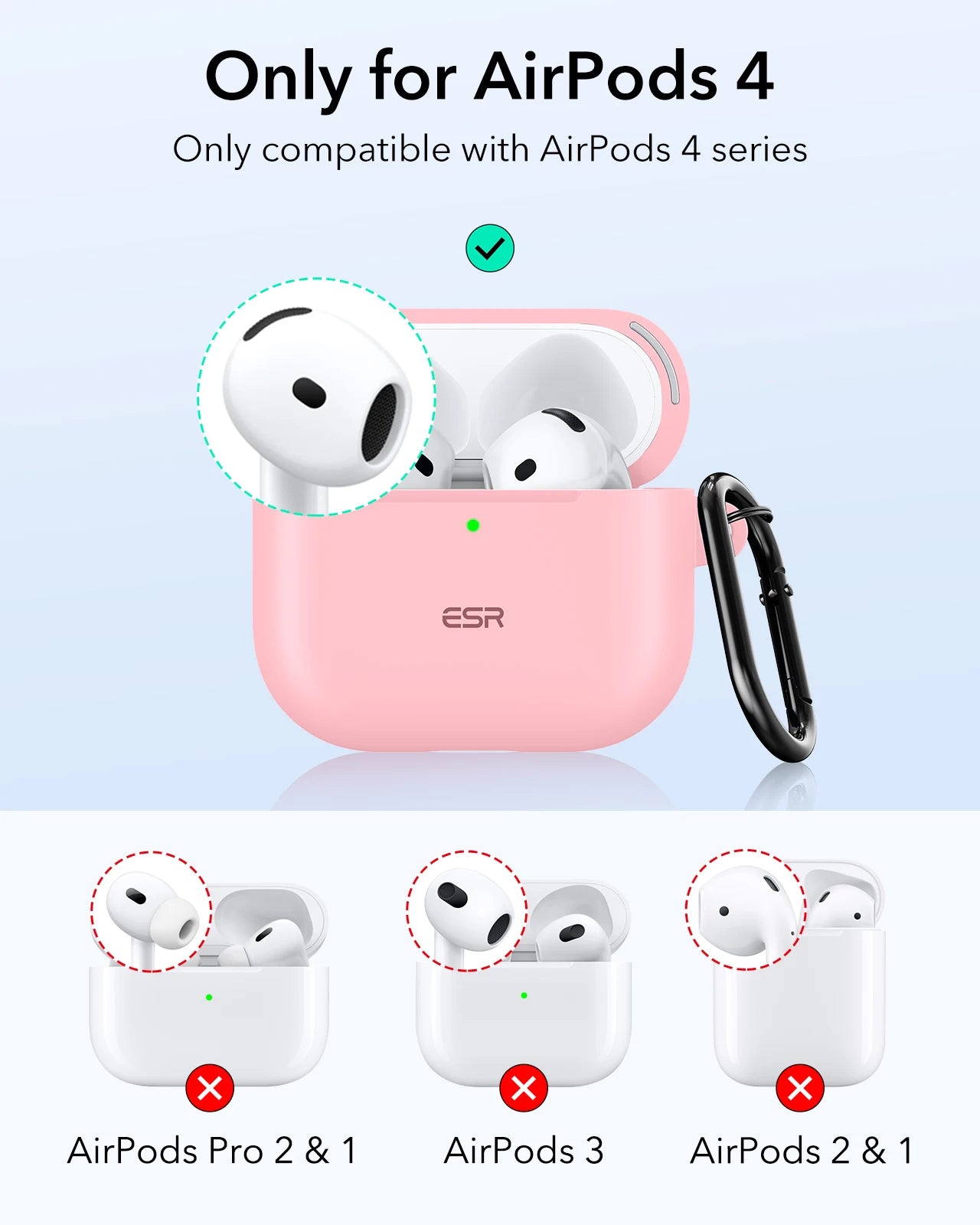 AirPods 4th Generation (2024) Case HaloLock with MagSafe Earphone Protection Cover for AirPods Pro 2nd/1st Gen(2023）