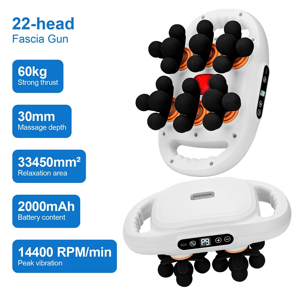 22-Head Fascia  High-Frequency Vibration Body Massage  Back and Waist Massager Neck Shoulder Massager Muscle masajeador