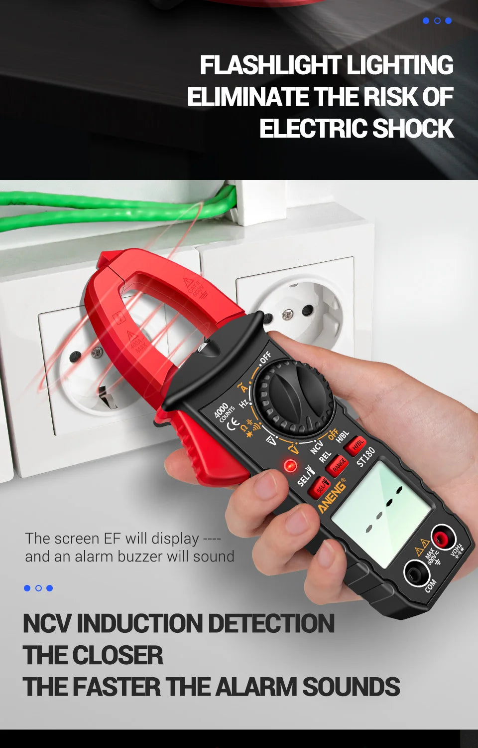 AC Current Clamp Meter  Digital 4000 Counts Multimeter Ammeter Voltage Tester Car Amp Hz Capacitance NCV Ohm Tool