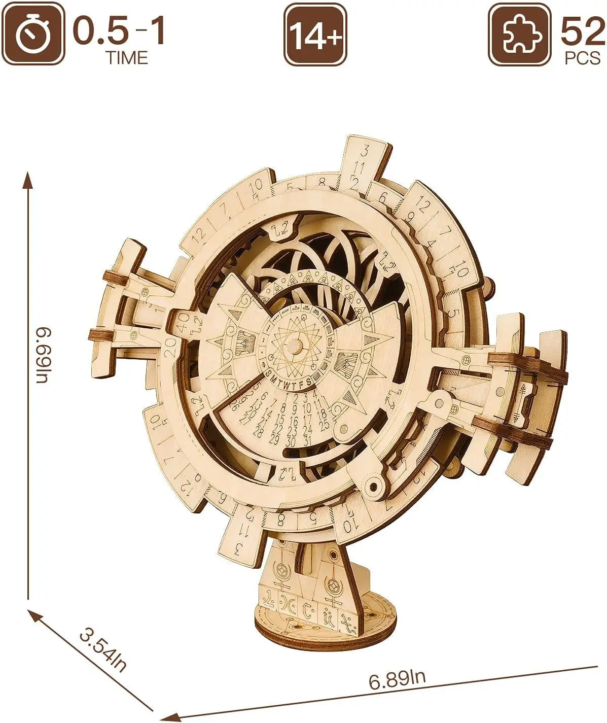 Perpetual Calendar Wooden Model Kits 3D Puzzles Build