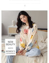 Women’s Cute Lazy Style Cotton Pajama Set – Soft, Loose Long Sleeves & Pants