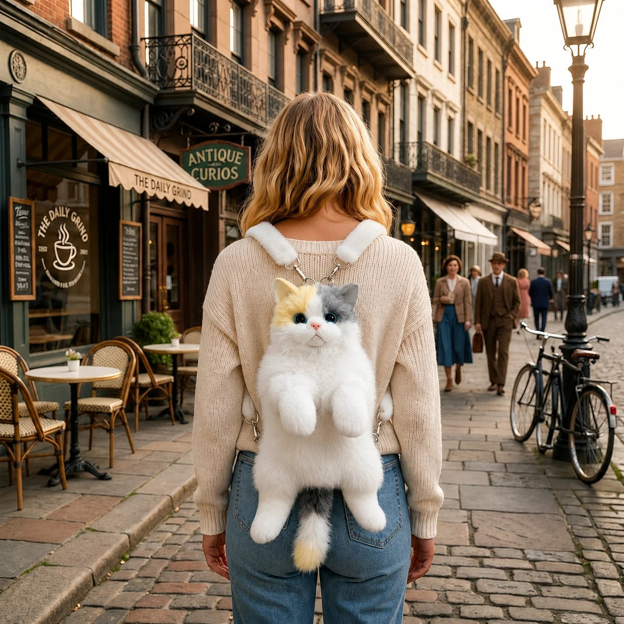 Cute Cat Plush Backpack Soft Shoulder Bag