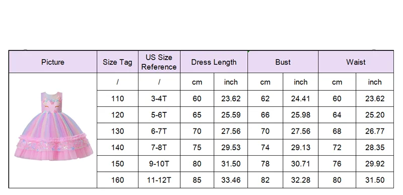 Unicorn Princess Tutu Dress Pink Birthday Party Costume