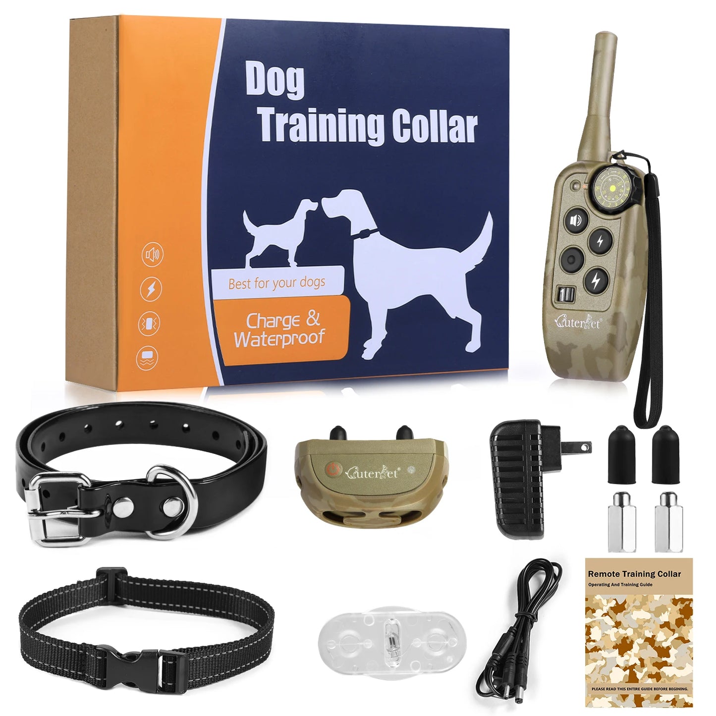 1000m Electric Dog Training Collar Remote Control Anti Bark Dog Collar Rechargeable Waterproof Shocker Electric Vibrador Sound