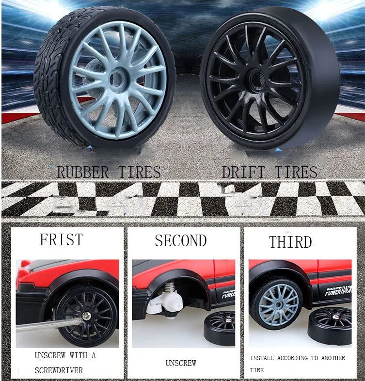 2.4G Drift Rc Car 4WD RC Drift Car Toy Remote Control GTR Model AE86 Vehicle Car RC Racing Car Toy for  Christmas Gifts