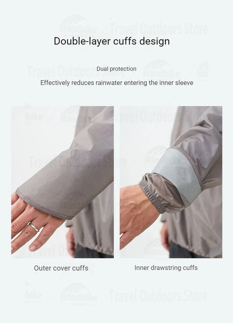 Lightweight Waterproof Hiking Rain Jacket and Pants Set with Hood