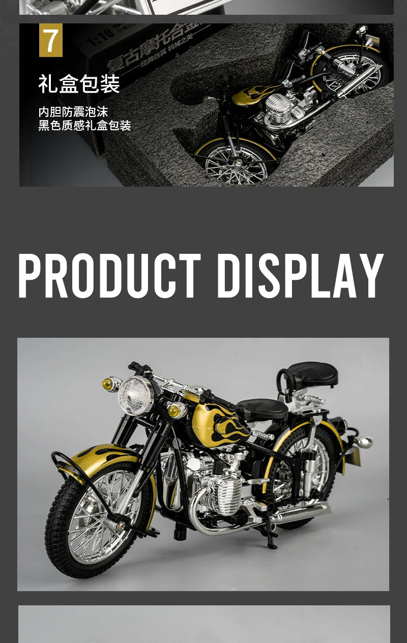 1 10 Scale Alloy Changjiang 750 Motorcycle Model with Sound and Light