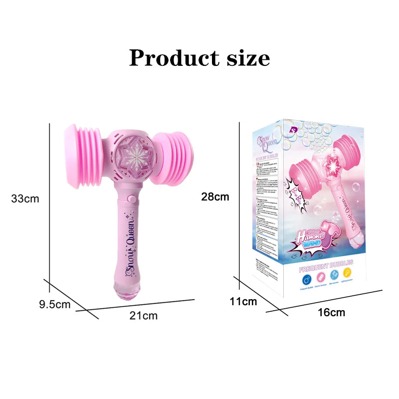 2 In 1 Toy Hammer Automatic Bubble Machine, Princess Toys