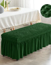 Stretch Long Bench Cover with Skirt Seersucker Ottoman Covers Elastic Piano Stool Protector Bedroom Bedside Footrest Slipcovers