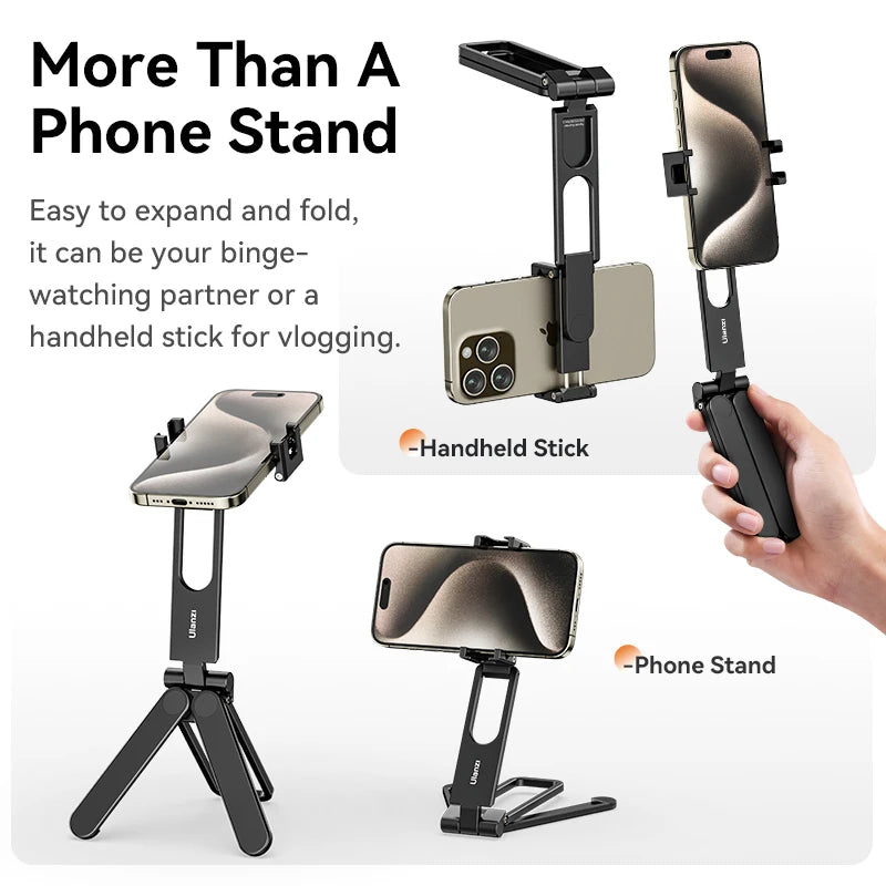 Foldable Phone Tripod Mini Pocket Tripod for Phone Vertical Horizontal Shooting Expansion Video Light Microphone