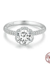 1.0CT D Color VVS1 Moissanite Wedding Ring For Women Diamond Cut 925 Sterling Silver Flower Rings