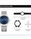 Watches Stainless Steel Simple Calendar Male Waterproof Wristwatches