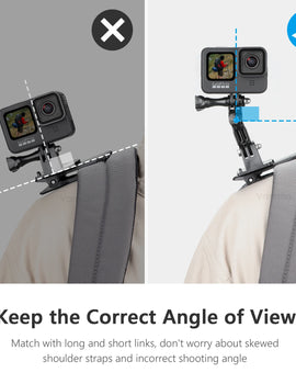 360°Rotation Backpack Clip for Cellphones Smartphone for iPhone Shoulder Belt Mount for Gopro 11 Insta360 x3 One x2 Dji