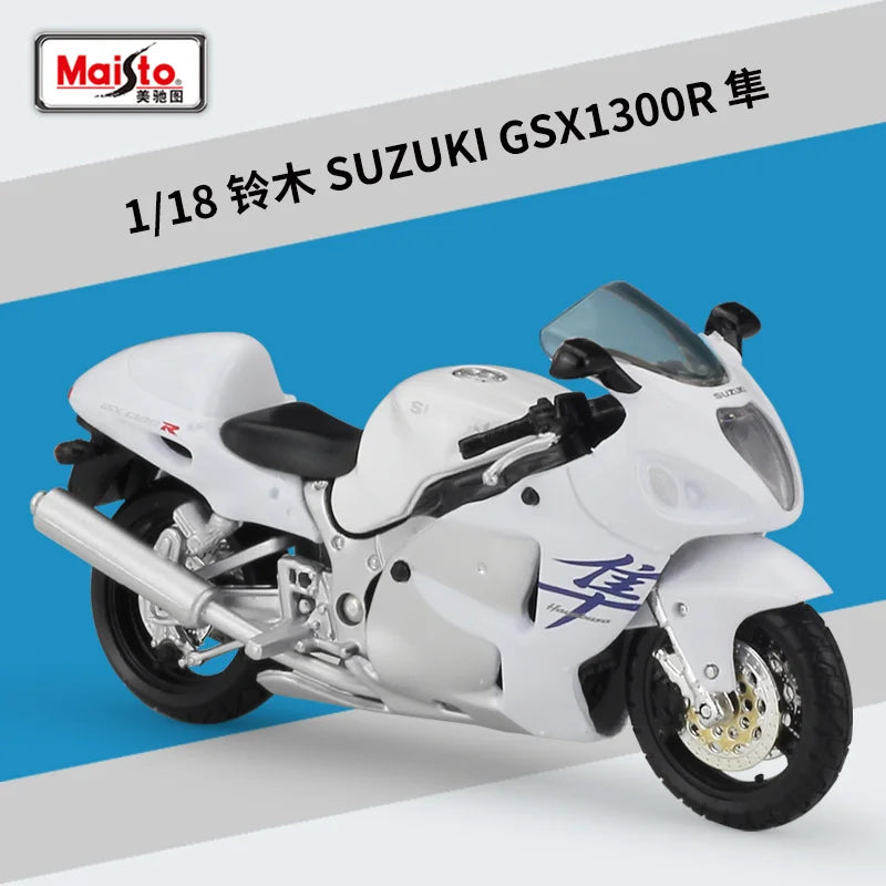 Diecast Suzuki Hayabusa GSX1300R Motorcycle Model 1 to 18 Scale