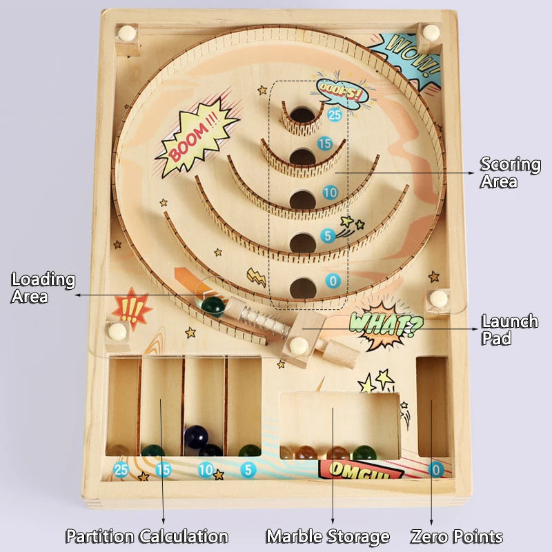 Wooden Pinball Table Game – Party & Brain Teaser Toy
