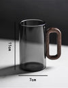 350ml High Borosilicate Glass Coffee Cup with Walnut Wooden Handle Heat-Resistant Glass Home Tea Milk Coffee Mug Breakfast Cups