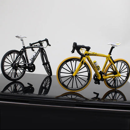 Diecast Metal Bicycle Model 1:10 Scale City Folded Road Race Cycling Mini Bike for Collection Friend Children Gift Boys Toys